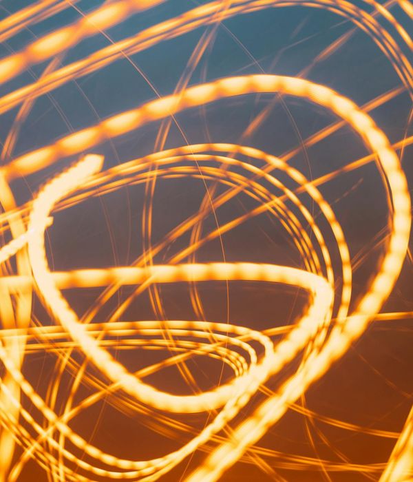 Abstract glowing lines representing digital focus and visual harmony